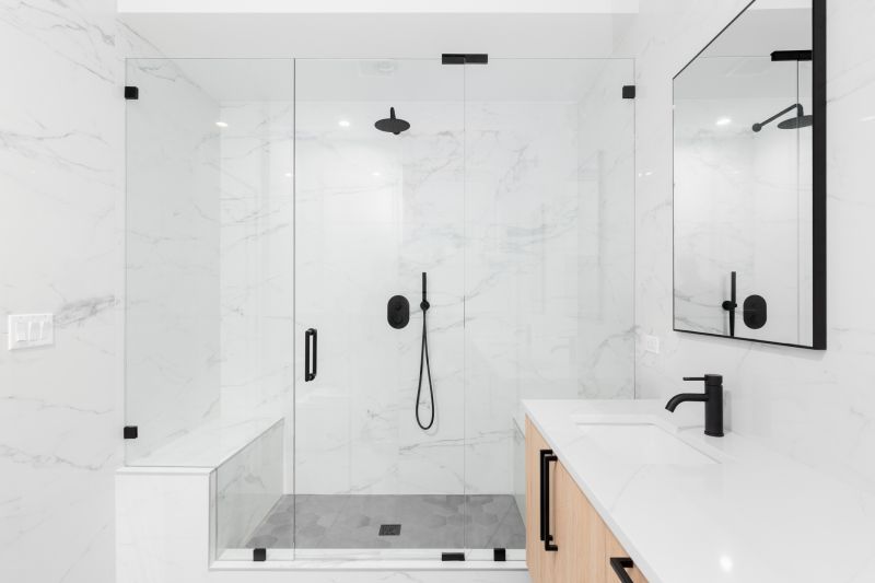 Shower with Matte Black Fixtures