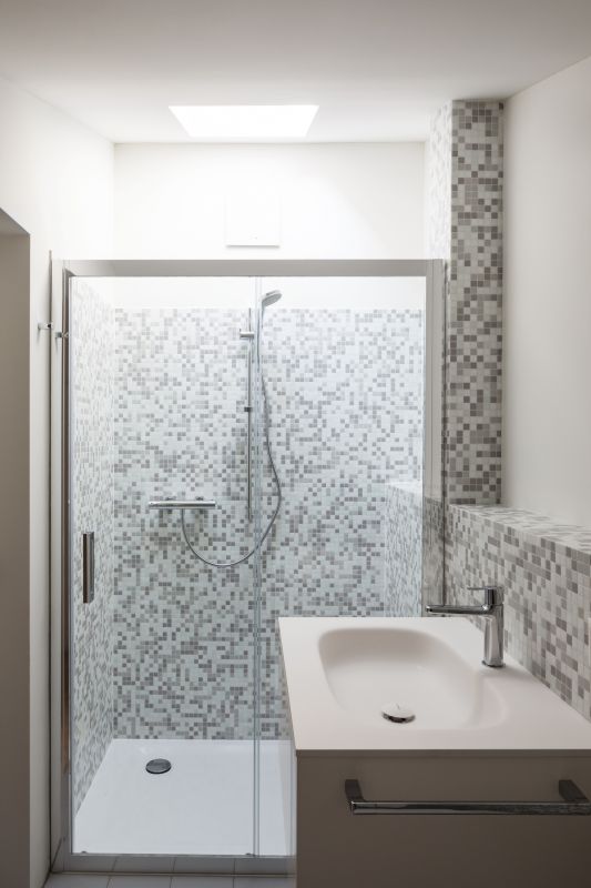Modern Shower with Stone Tiles